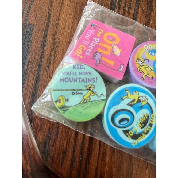 Dr Seuss Giant Erasers 6ct. Oh the Places You’ll Go Lorax Pink Blue School - Picture 3 of 9